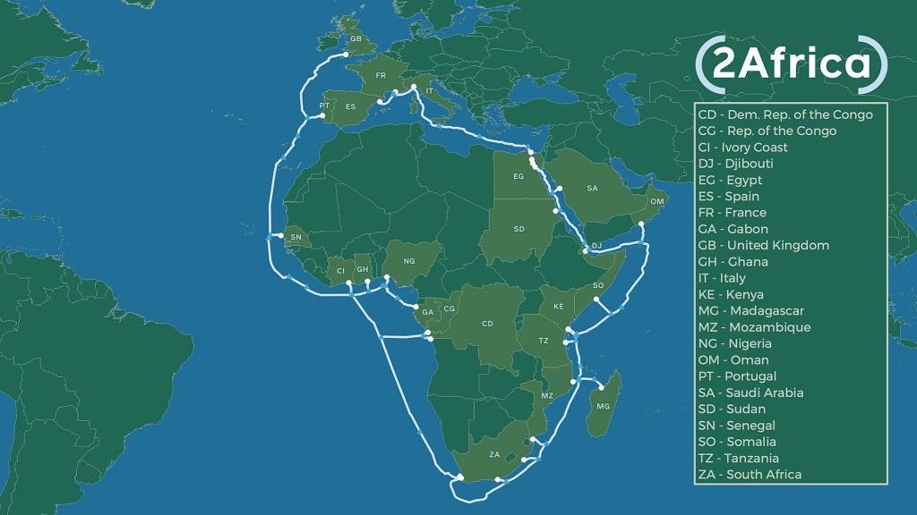 Il nuovo cavo web sottomarino di Facebook triplicherà quasi la capacità Internet dell'Africa