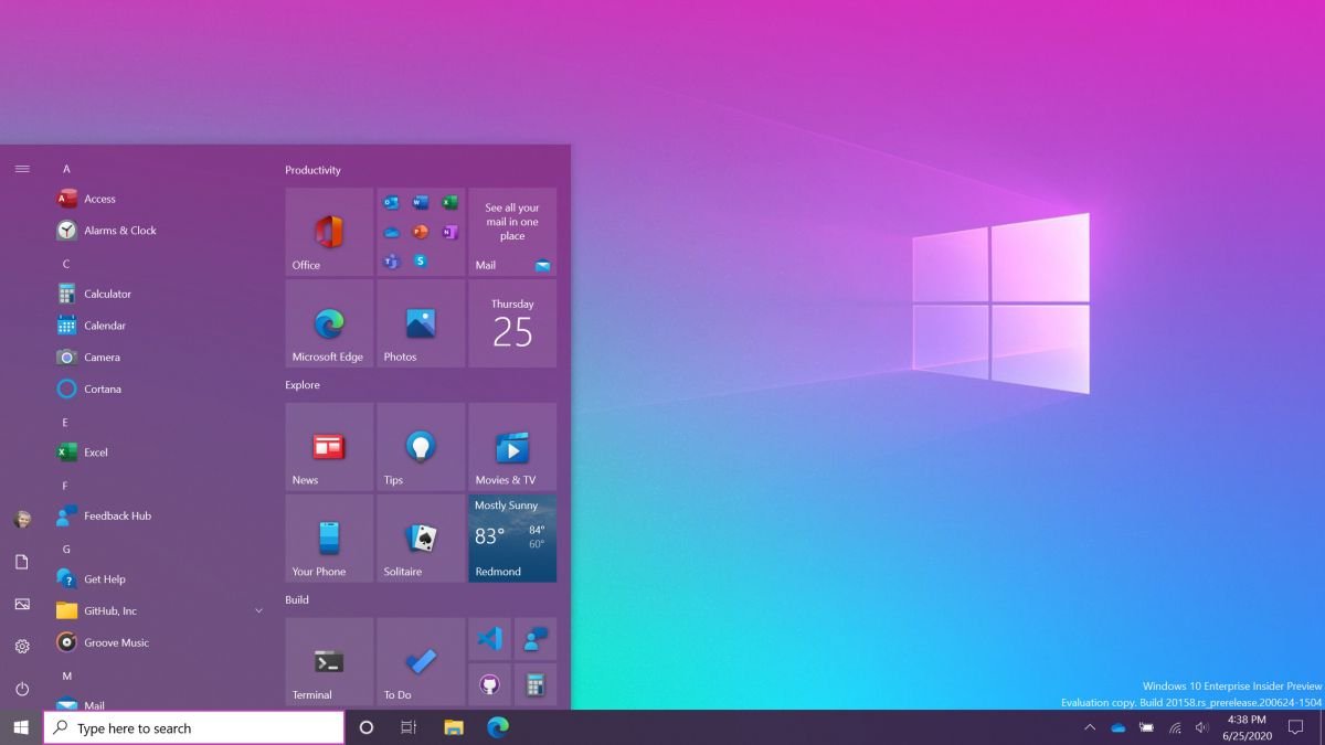 Microsoft rivela il nuovo menu Start di Windows 10 e ora puoi provarlo