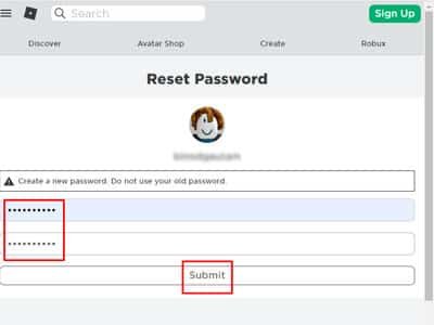 password roblox