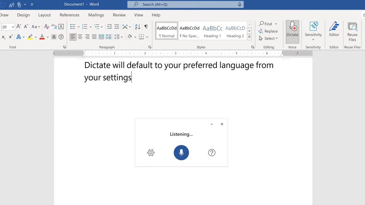 Microsoft Dictation