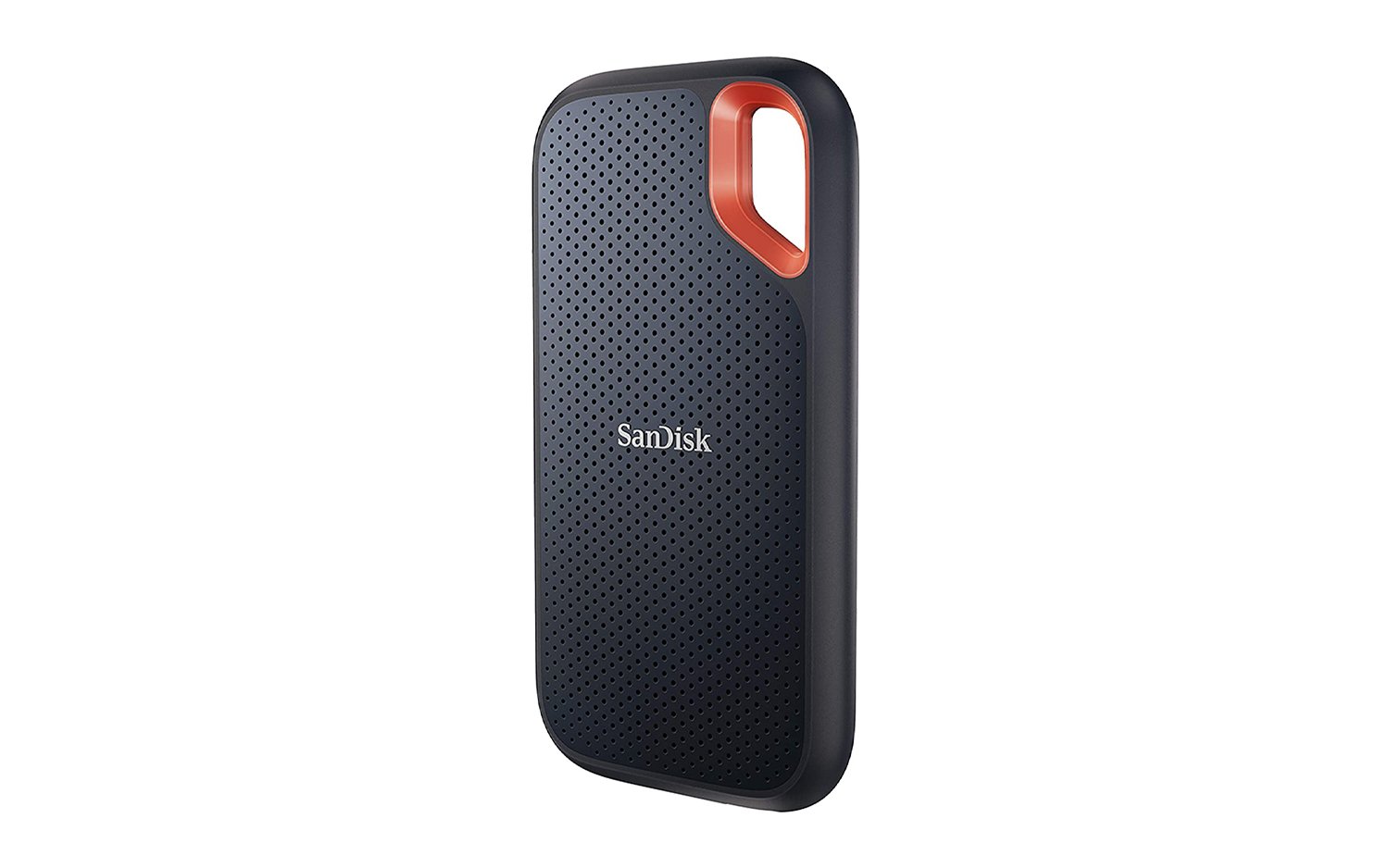 best MacBook back to school accessories: SanDisk 500GB Extreme Portable SSD on white background