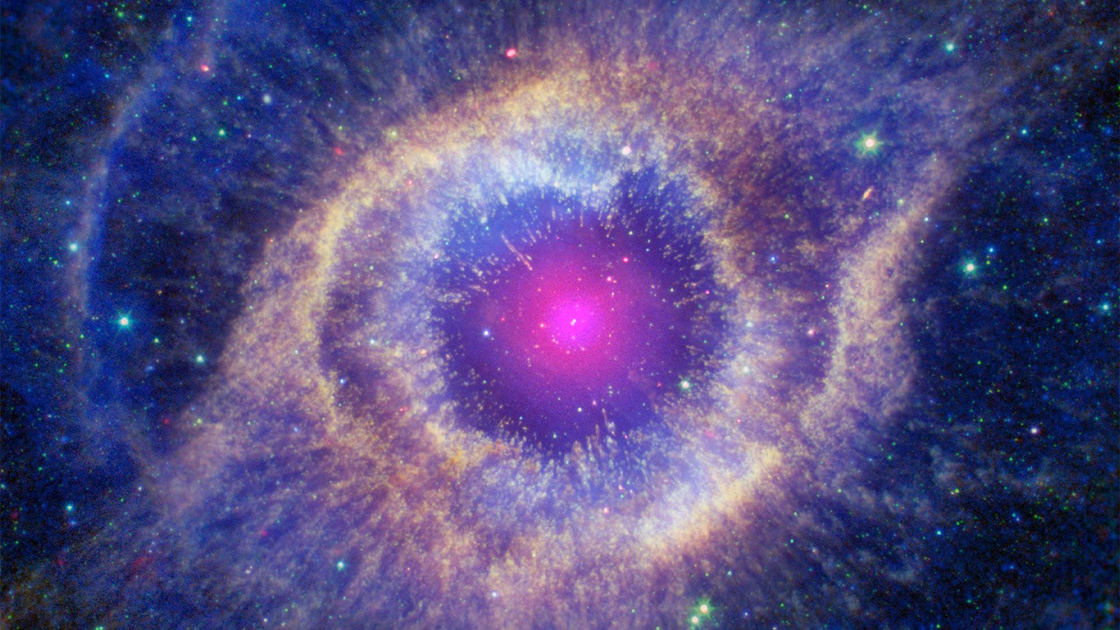 La Nebulosa Helix, con una estrella enana blanca en el centro, es el producto de una supernova.