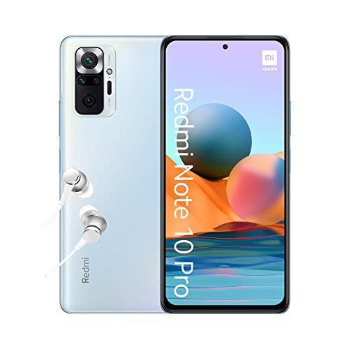 Comprar Xiaomi Redmi Note 10 Pro – Smartphone 6+128GB, 6,67″ AMOLED DotDisplay de 120 Hz, Snapdragon 732G, 108 MP Cámara cuádruple, 5020 mAh, Azul Glaciar