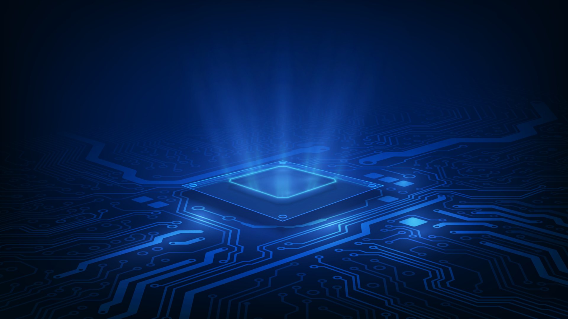Illustration of circuit board chip processor background