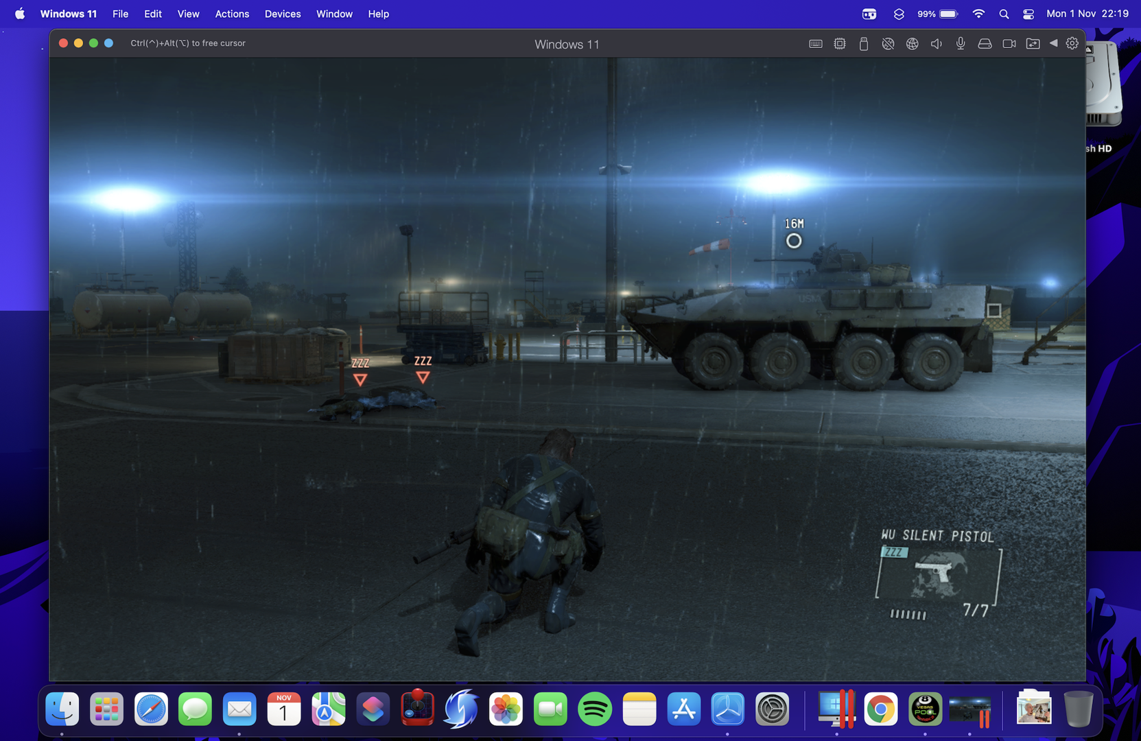 Metal Gear Solid 5: Ground Zeroes viene eseguito su M1 Pro, Parallels Desktop 17