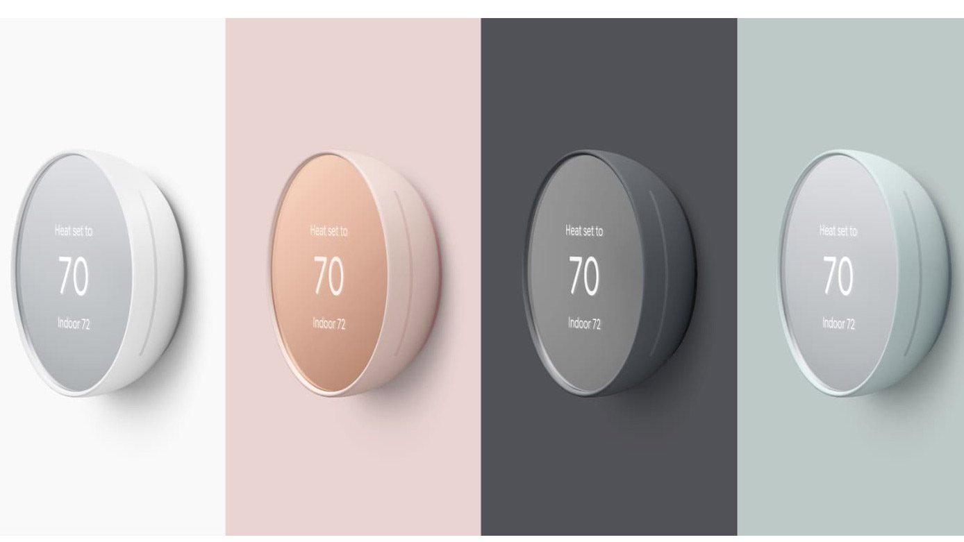 The Google Nest Thermostat is available in a range of colors.