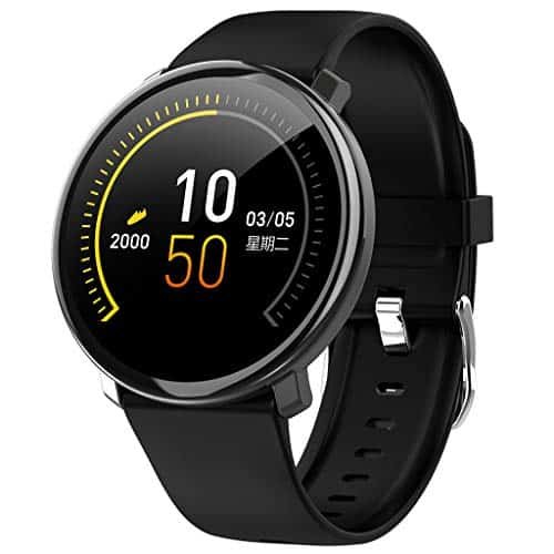 Bearbelly Smartwatch, Android iOS Smart Watch, Racquet Screen 1.22 TFT Ta'aloga Smart Watch Alii Tama'ita'i Tamaiti, Fitness Calories Fua Fa'atatau o le Toto Toto Va'ai (Black)
