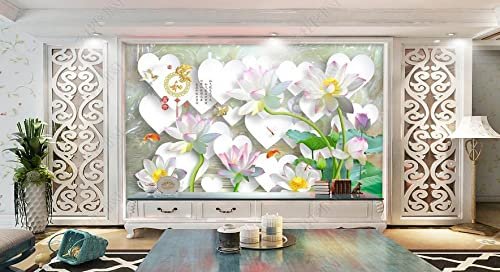 Buy Crystal 3d romantic home and annual fish lotus TV wallpaper-150*105cm