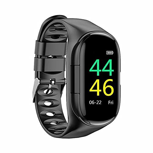 Pulseira Inteligente M1 2 em 1 com Fones de Ouvido Bluetooth Monitor de Fitness Fitness Watch com Monitor de Frequência Cardíaca e Monitor de Sono Contador de Passos para Homens Mulheres - Preto