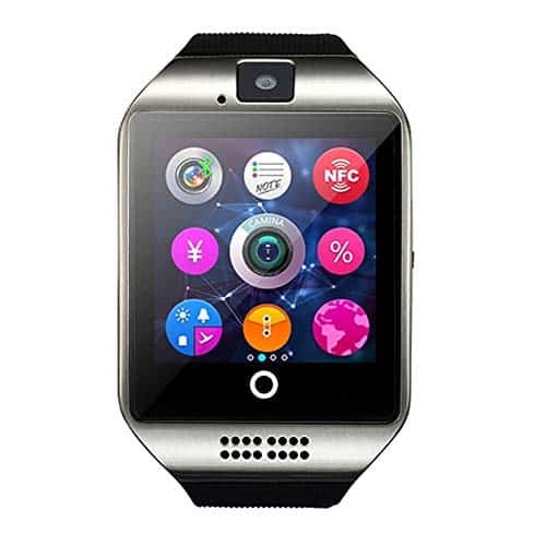 QCHNES Reloj De Ejercicios, Cámara Smart Watch con Bluetooth, TFT LCD De Alta Definición, Ranura para Tarjeta SIM Monitor De Actividad Fitness Reloj Deportivo para Android