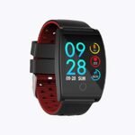 Smartwatch Fitness Tracker IP67 Anti-Agua con Cámara Monitor De Sueño Presión Arterial Modos Deportes para Hombres Mujer-Rojo
