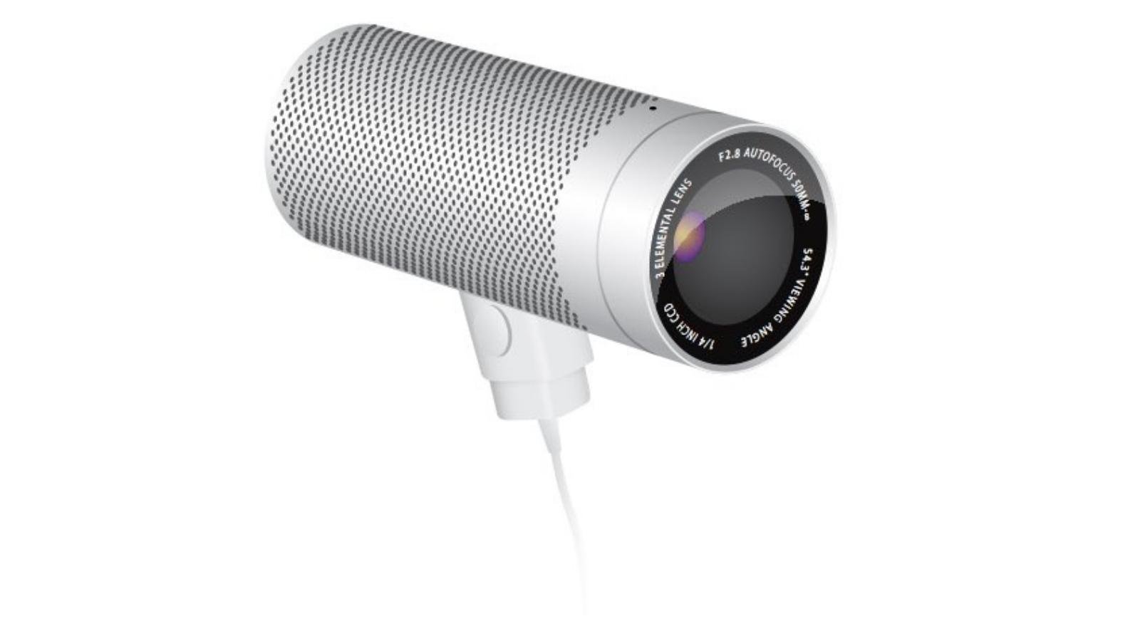 La cámara iSight sobre un fondo blanco en blanco