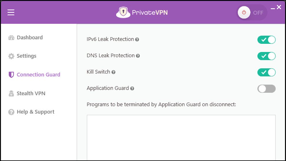 Arrêt d'urgence de l'application Windows PrivateVPN