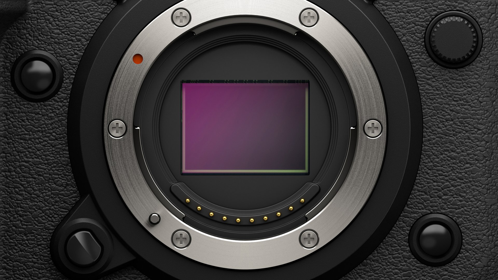 Fujifilm X-H2S camera on gray background