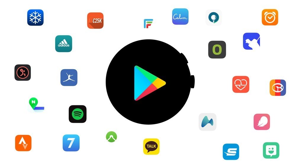 Logos for various applications available in Wear OS 3