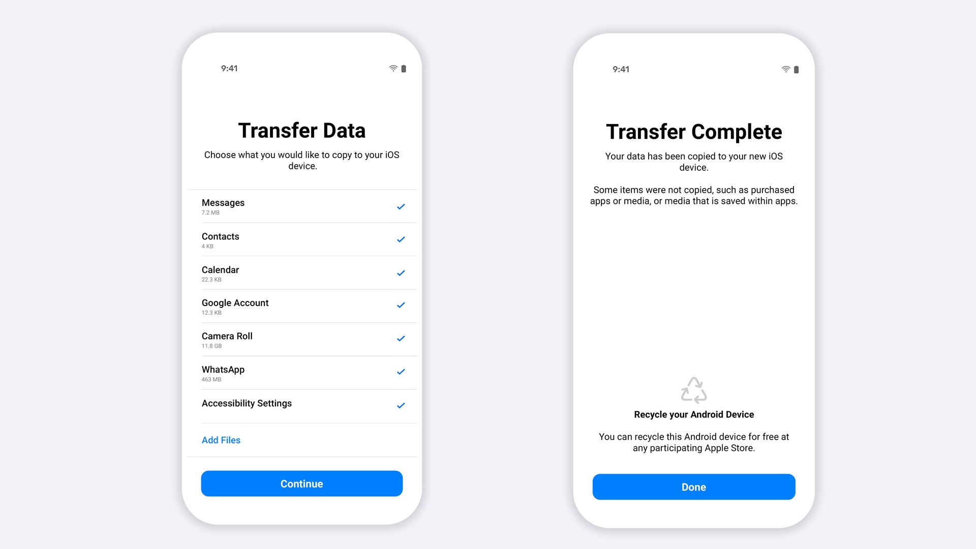 Cambiar a Transferencia de WhatsApp de iOS