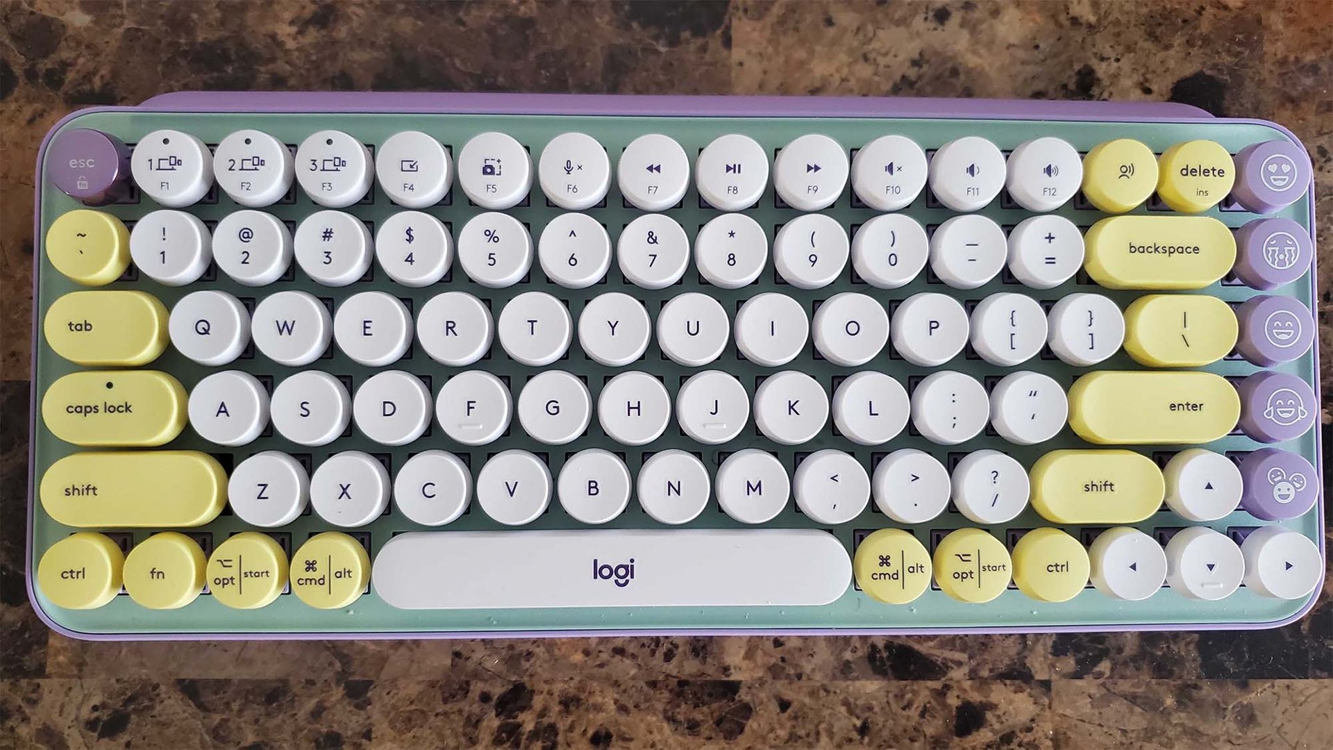 Overhead view of Logitech POP Keys keyboard