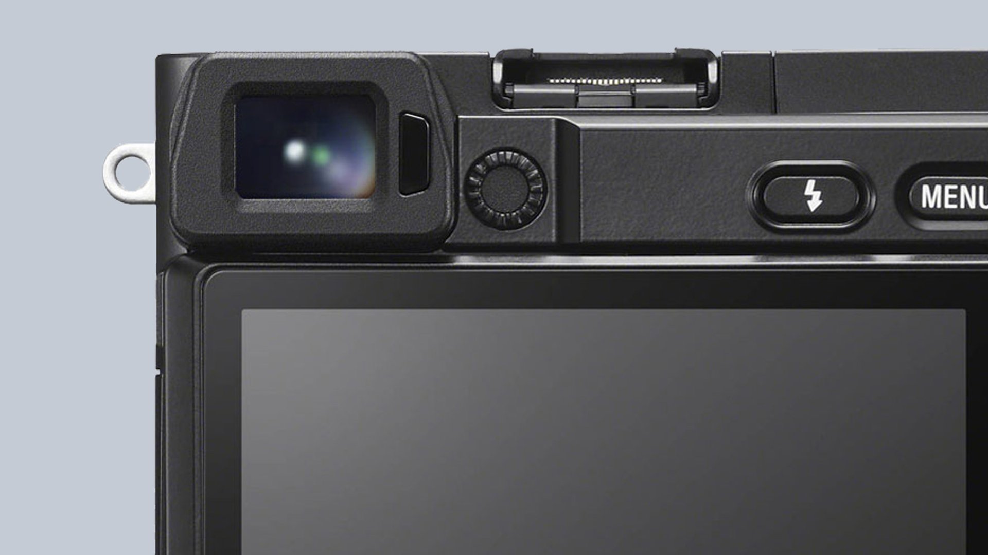 The viewfinder of the Sony A6100 camera