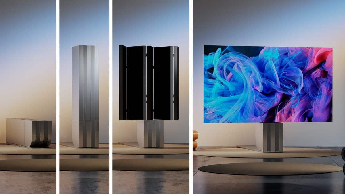 This wild 4K TV folds into a metal sculpture when not in use