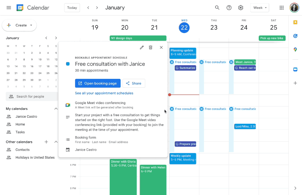 Планирование встреч в Календаре Google