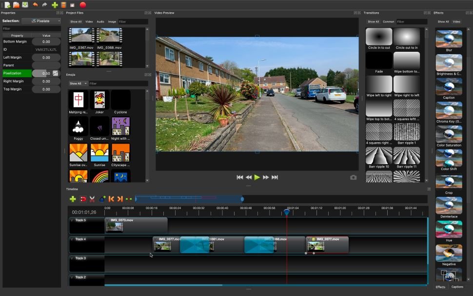 The OpenShot free video editor interface in action