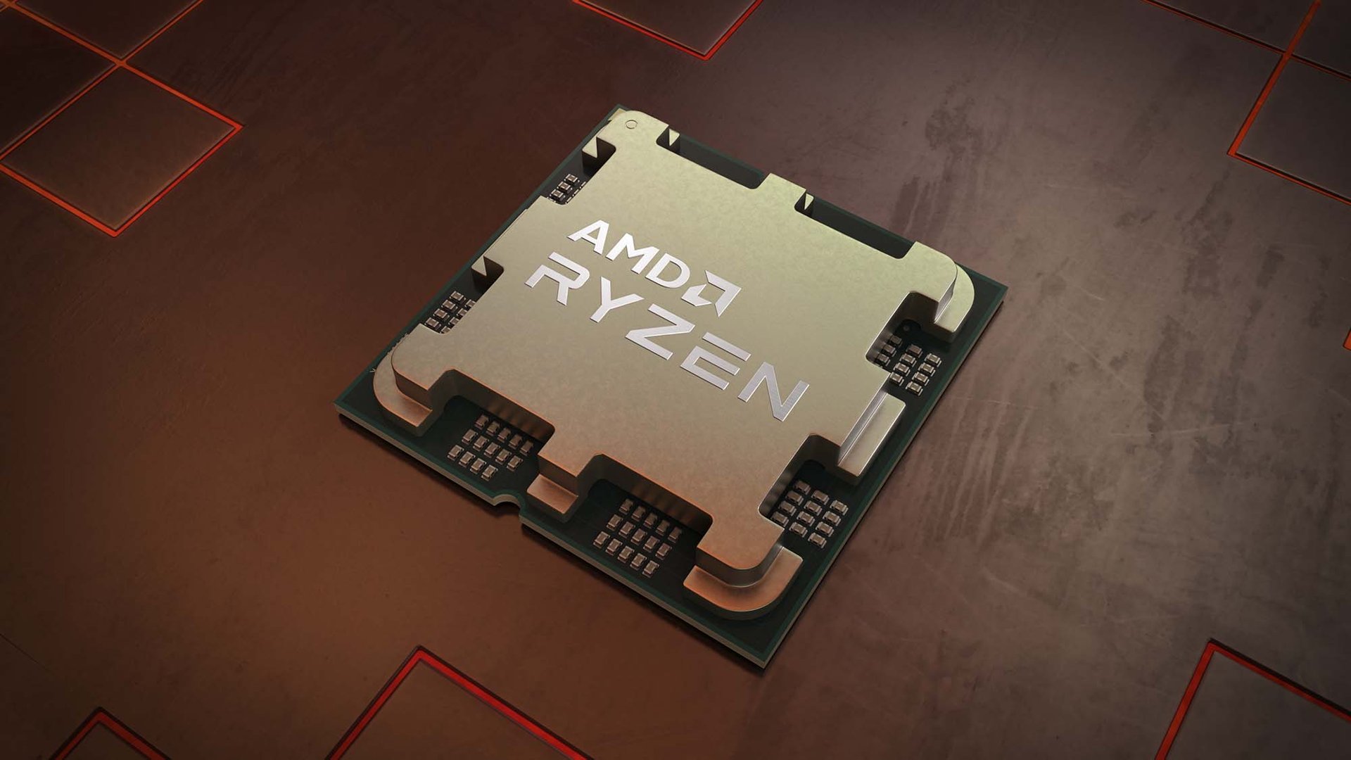 Un procesador AMD Zen 4 sobre una superficie metálica