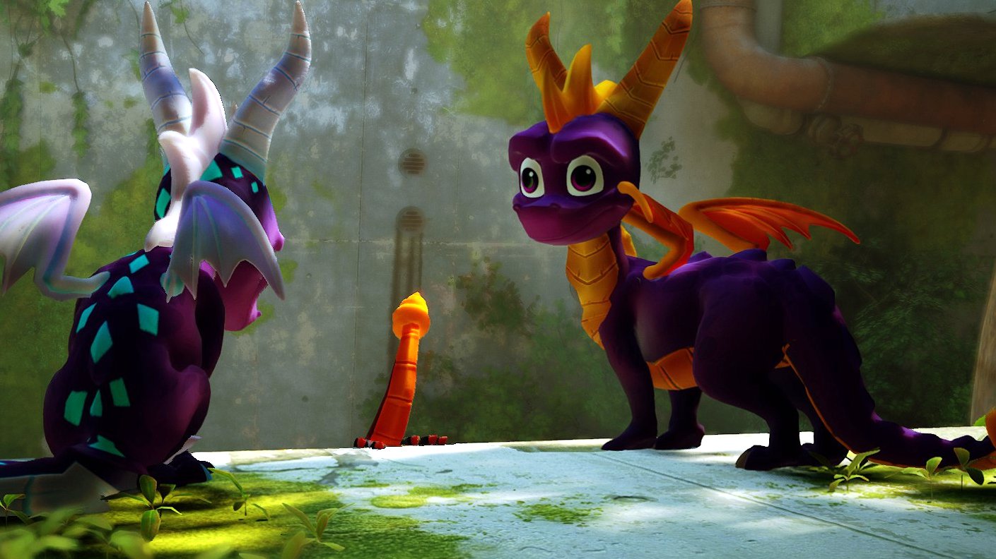 Spyro le Dragon dans Stray avec un autre dragon