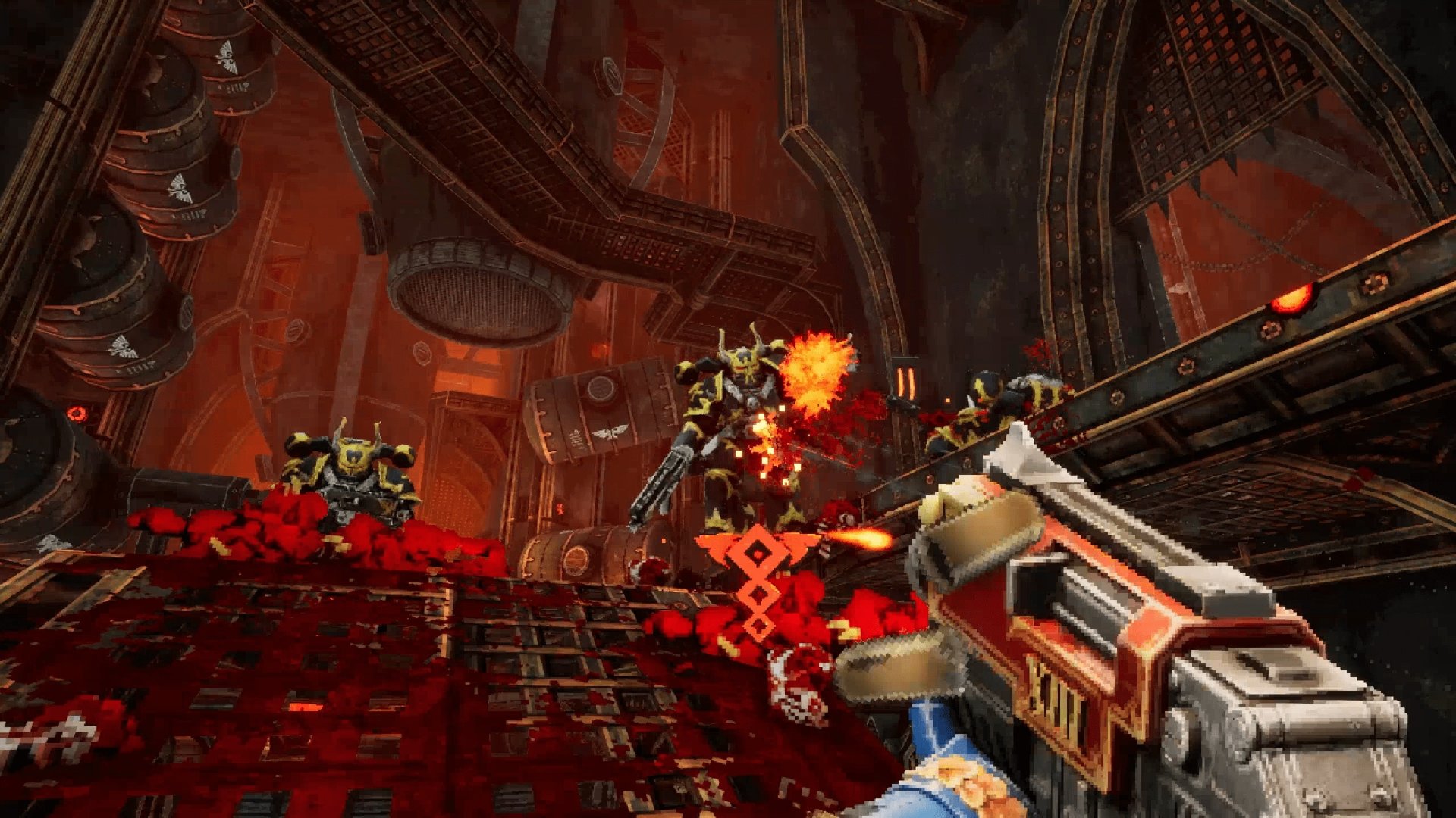 Personnages principaux de Warhammer 40k Darktide debout dans une rangée