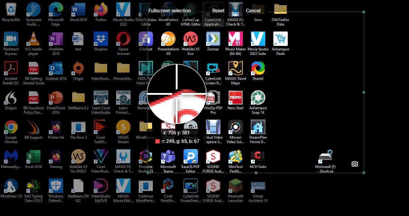 Schermata del software di registrazione dello schermo Ashampoo