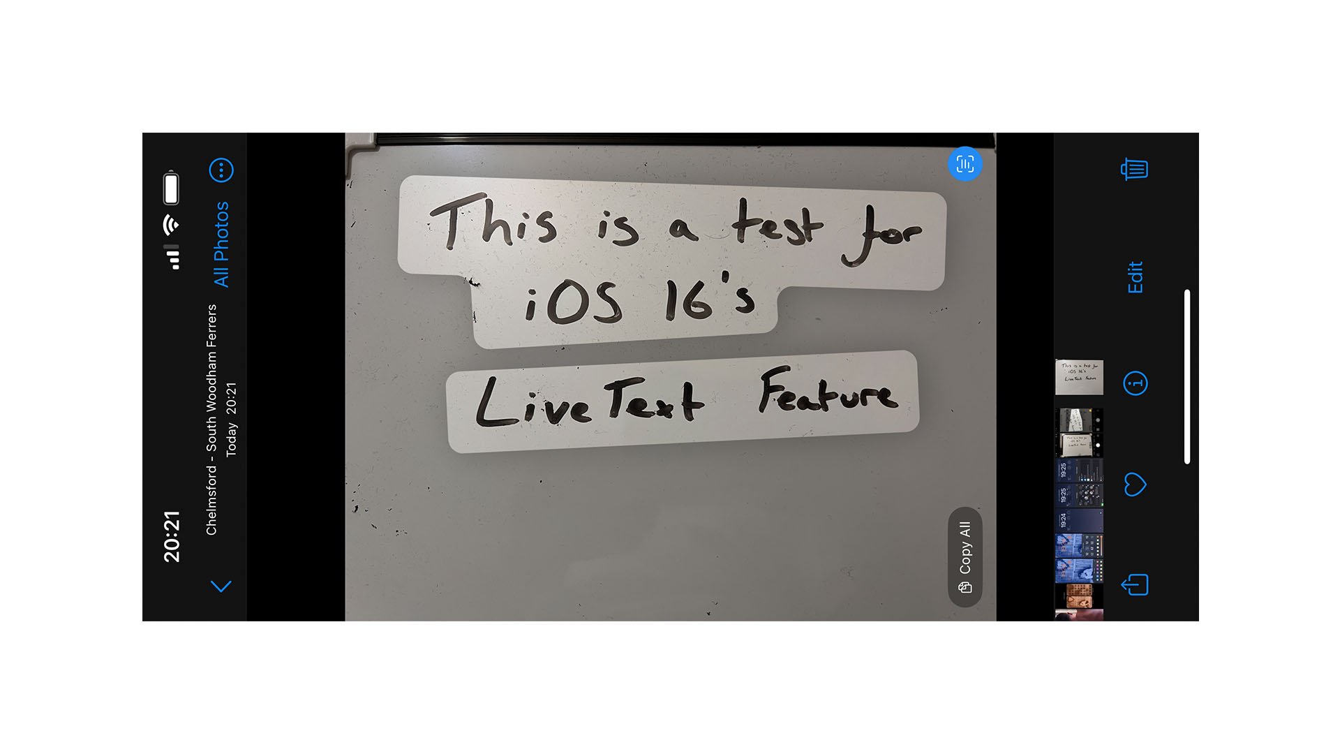 Texto en vivo iOS 16