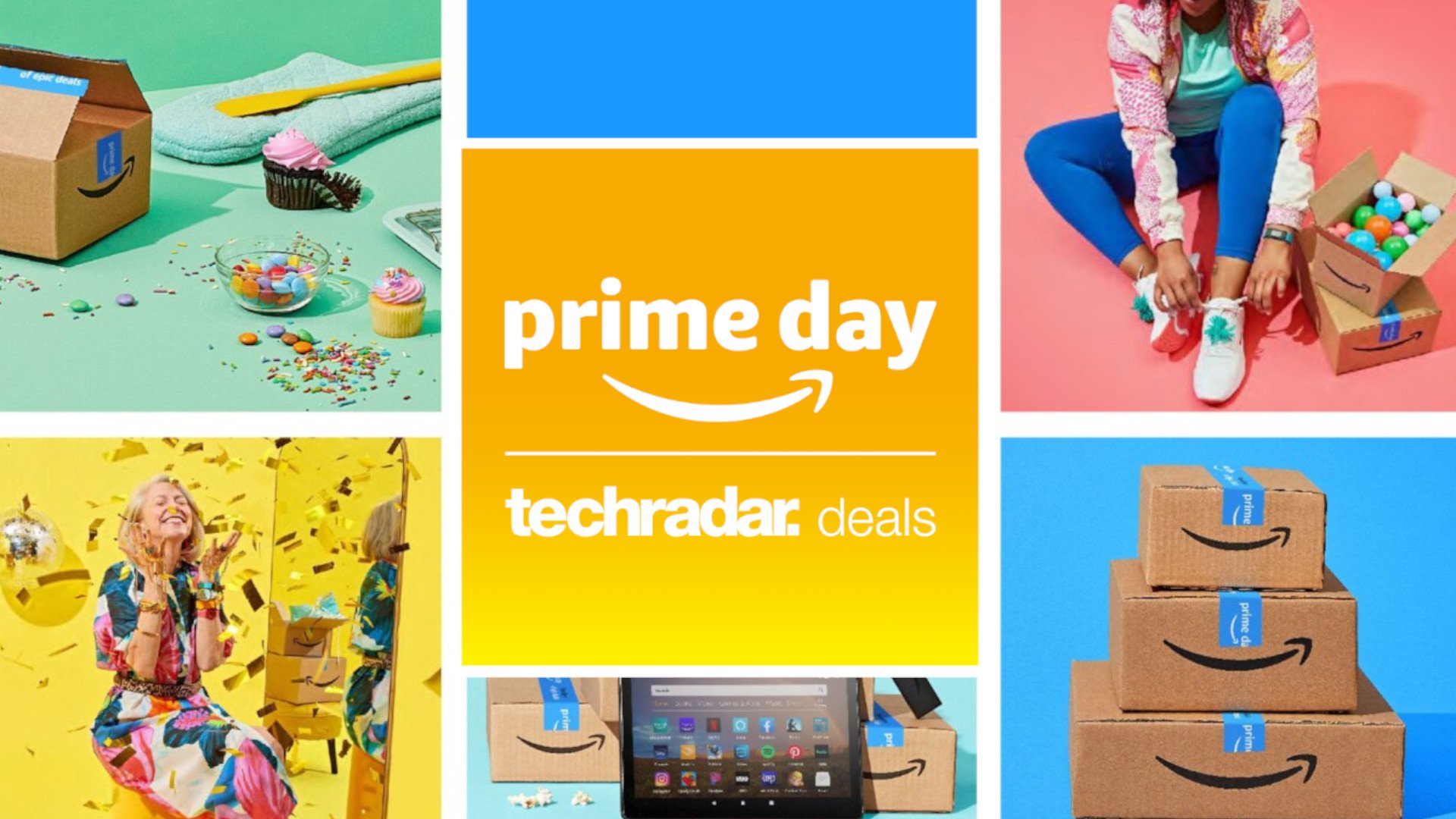 รูปภาพของแบนเนอร์ Amazon Prime Day ที่มีโลโก้ TechRadar ทับอยู่