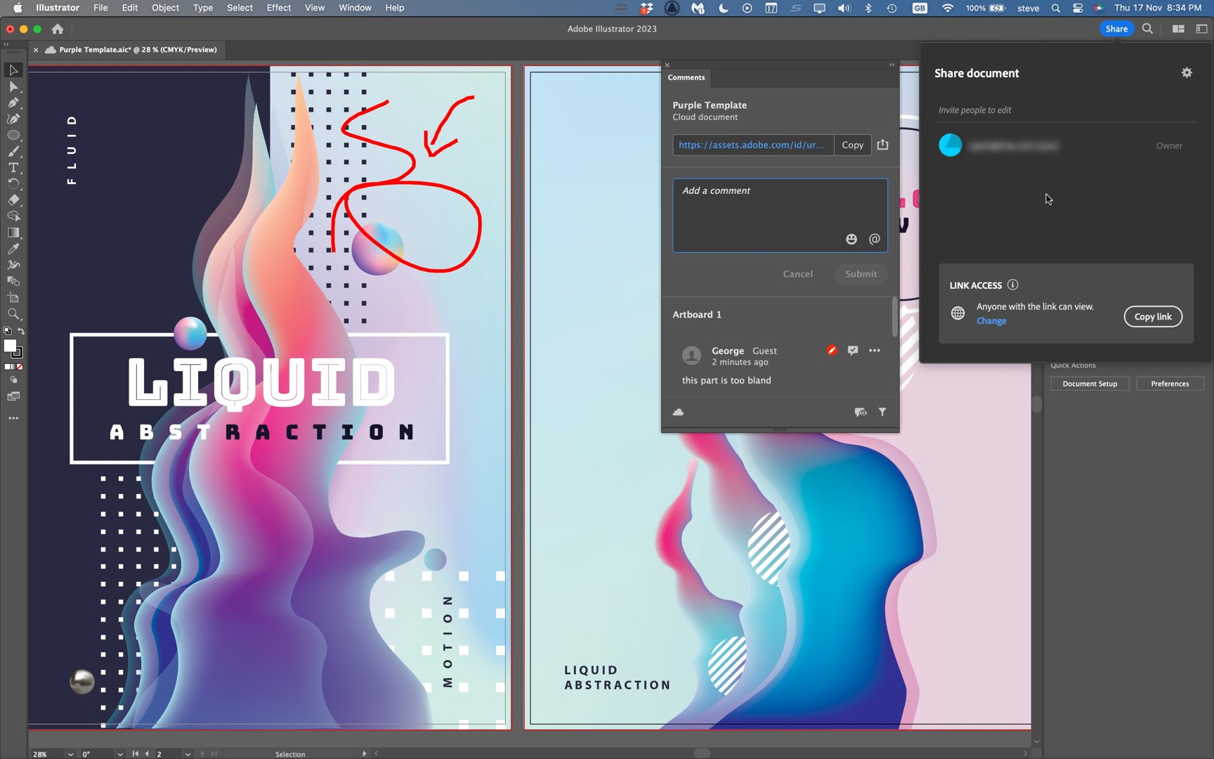 Software di progettazione grafica Adobe Illustrator in azione