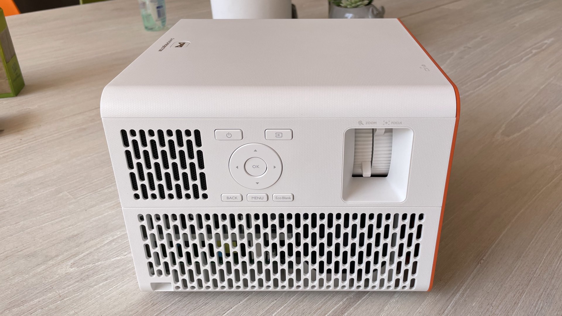 The side controls and grilles of the BenQ X3000i gaming projector
