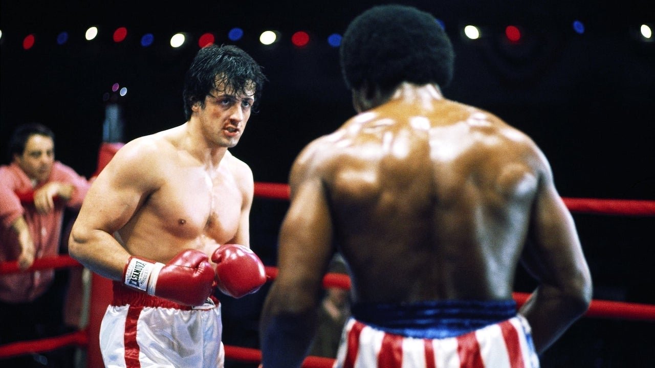 Rocky battles Apollo Creed in his 1976 film of the same name
