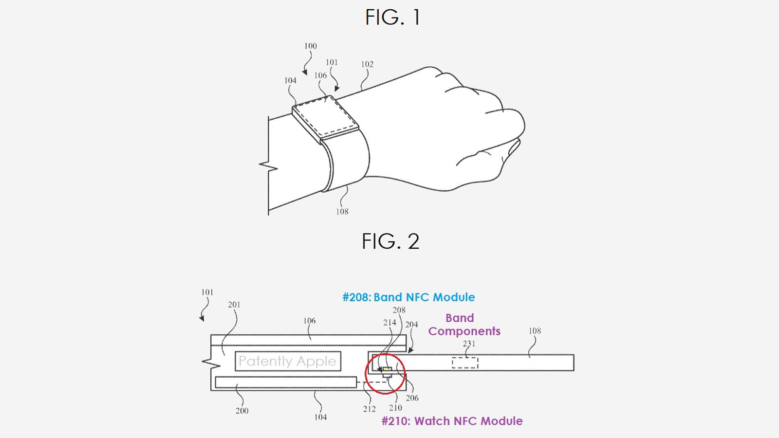 Un diagramma che mostra un concetto di smart band per Apple Watch