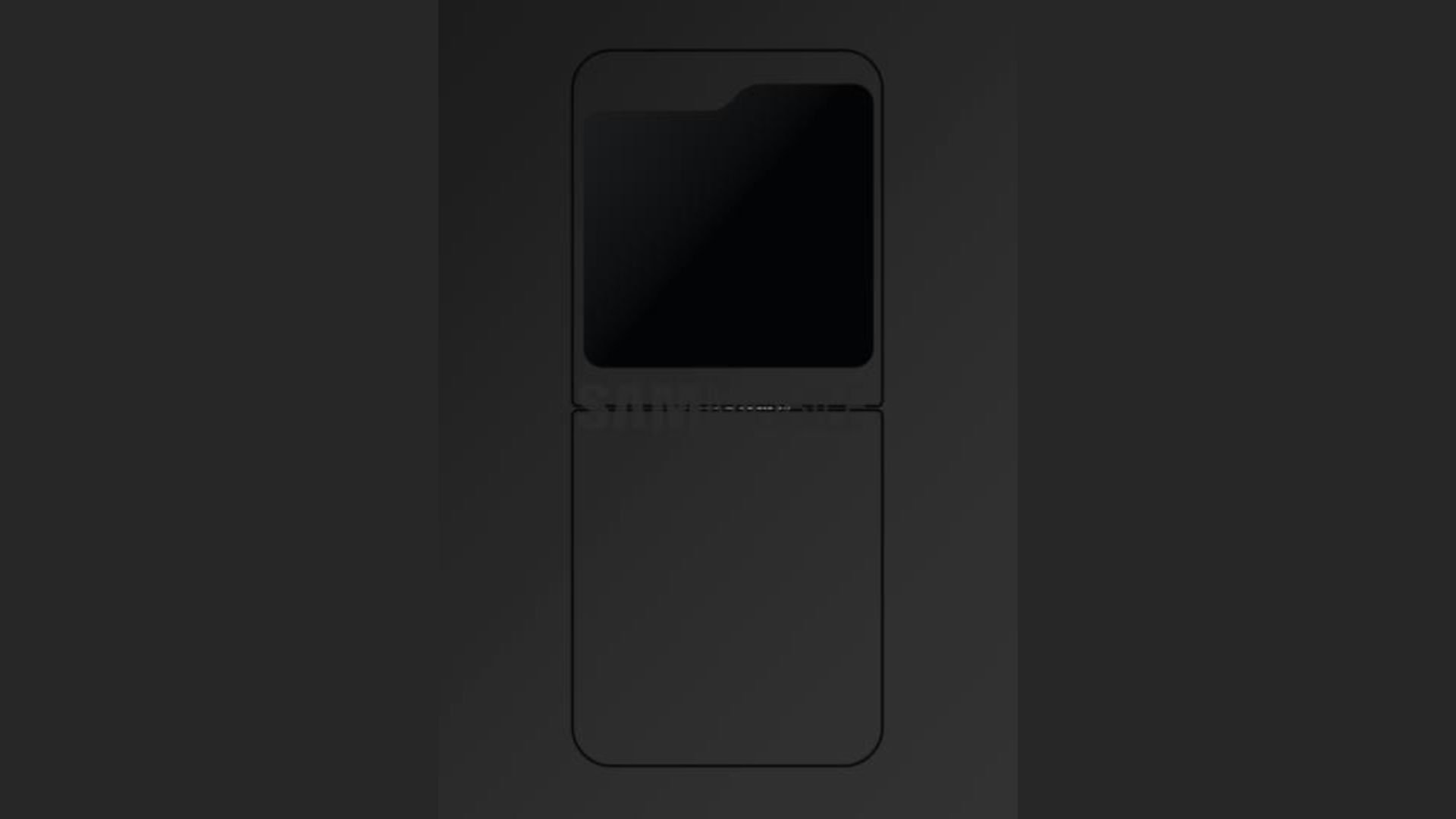 Рендер, который должен был показать больший экран Galaxy Z Flip 5.
